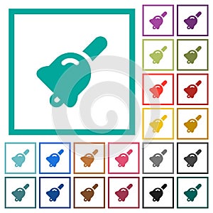 Handbell solid flat color icons with quadrant frames
