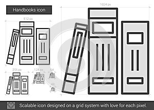 Handbooks line icon. photo