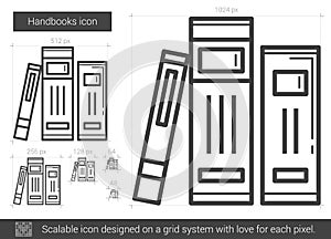 Handbooks line icon. photo