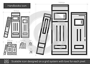 Handbooks line icon. photo