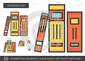 Handbooks line icon. photo
