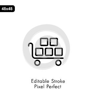 Handcart icon vector