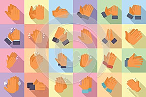 Handclap icons set flat vector. Acclaim body