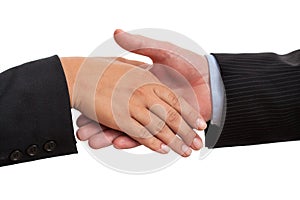 Handclasp, isolated background