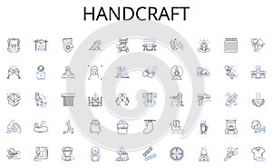 Handcraft line icons collection. Growth, Prosperity, Wealth, Expansion, Stability, Advancement, Improvements vector and