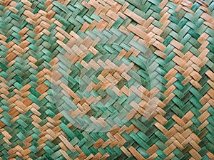 Handcraft weave made of natural and green coloured vegetable fib
