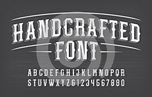 Handcrafted alphabet font. Vintage handwritten letters and numbers.