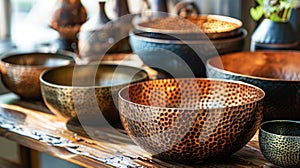 Handcrafted Bowls with Unique Textured Patterns photo