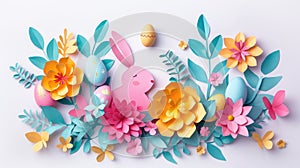 Handcrafted 3D Easter Card with Colorful Eggs and Spring Flowers