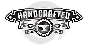 Handcrafted design or badge with hammers