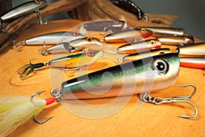 Handcrafted fishing lures photo