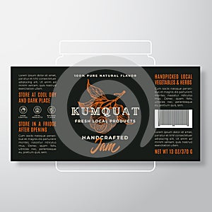 Handcrafted Fruit Jam Label Template. Abstract Vector Packaging Design Layout. Modern Typography Banner with Hand Drawn