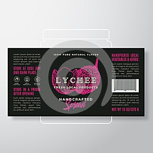 Handcrafted Fruit Spread or Jam Label Template. Abstract Vector Packaging Design Layout. Modern Typography Banner with