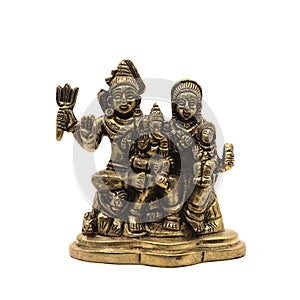 Handcrafted golden brass statue of hindu god of destruction lord shiva