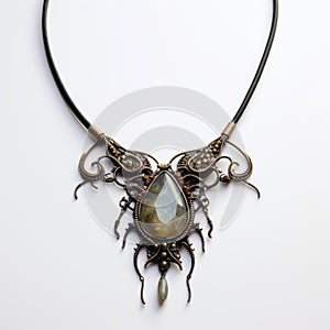 Handcrafted Labradorite Stone Necklace With Gold Wire - Inspired By Cristina Mcallister