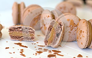 Handcrafted Macarons in Natural Tones Unadorned by Colorants photo