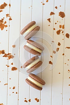 Handcrafted Macarons in Natural Tones Unadorned by Colorants photo