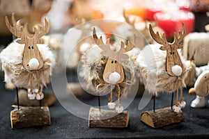 Handcrafted rustic Christmas reindeer souvenirs