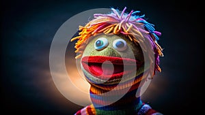 Handcrafted Sock Puppet Theatre A Monochromatic Miniature World Comes to Life in LowLight Photography photo