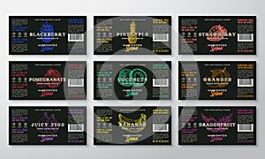 Handcrafted Spread or Jam Labels Template Collection. Abstract Vector Packaging Design Layouts Set. Modern Typography