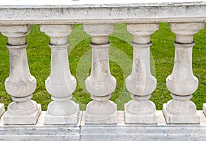 Handcrafted stone pillar railings