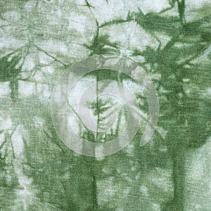 Handcrafted tie-dye green abstract pattern photo
