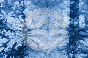 Handcrafted tie dye blue gray abstract pattern