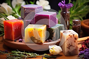 handcrafting natural soap with essential oils