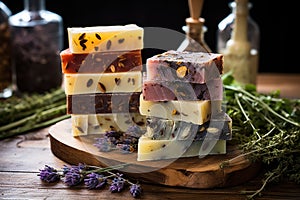 handcrafting natural soap with essential oils