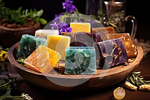 handcrafting natural soap with essential oils