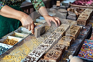 Handcrafting with Traditional Wooden Printing Blocks