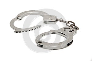 Handcuff against white background