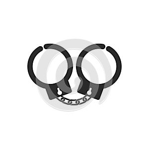 Handcuff icon flat design