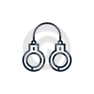 handcuff icon vector from crime concept. Thin line illustration of handcuff editable stroke. handcuff linear sign for use on web