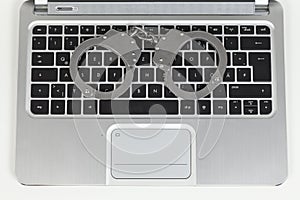 Handcuff on keyboard