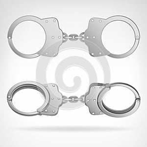Handcuff set isolated object 3D vector