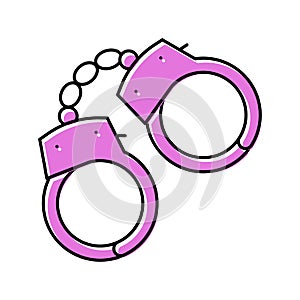 handcuff sex toy color icon vector illustration