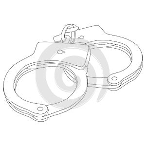 Handcuff vector illustration lining draw front