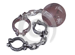 Handcuffs and ball and chain