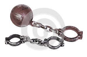 Handcuffs and ball and chain