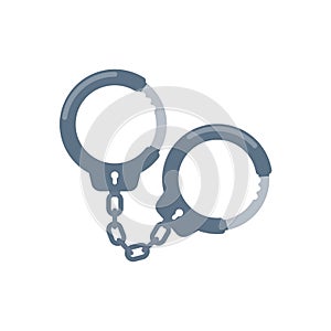 Handcuffs. Chains for detaining offenders