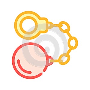 Handcuffs with core color icon vector illustration