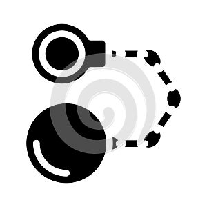 Handcuffs with core glyph icon vector illustration
