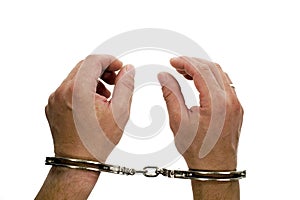 Handcuffs on hands