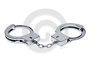 Handcuffs isolated on white photo