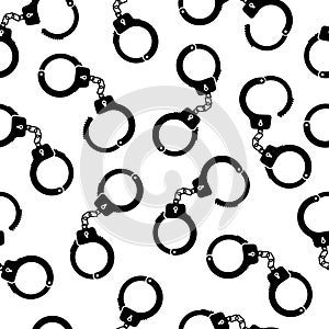 Handcuffs pattern repeat seamless in black color