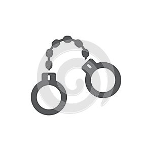 Handcuffs and police badge vector icon symbol isolated on white background