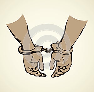 Handcuffs. Vector drawing