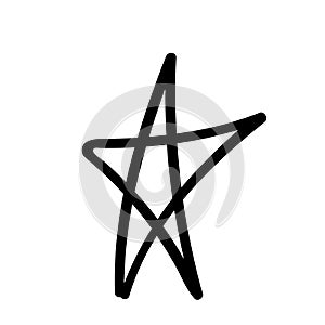 handdraw doodle star single object. vector element