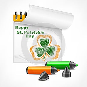 Handdraw lettering for Patrick day. Vector illustration.